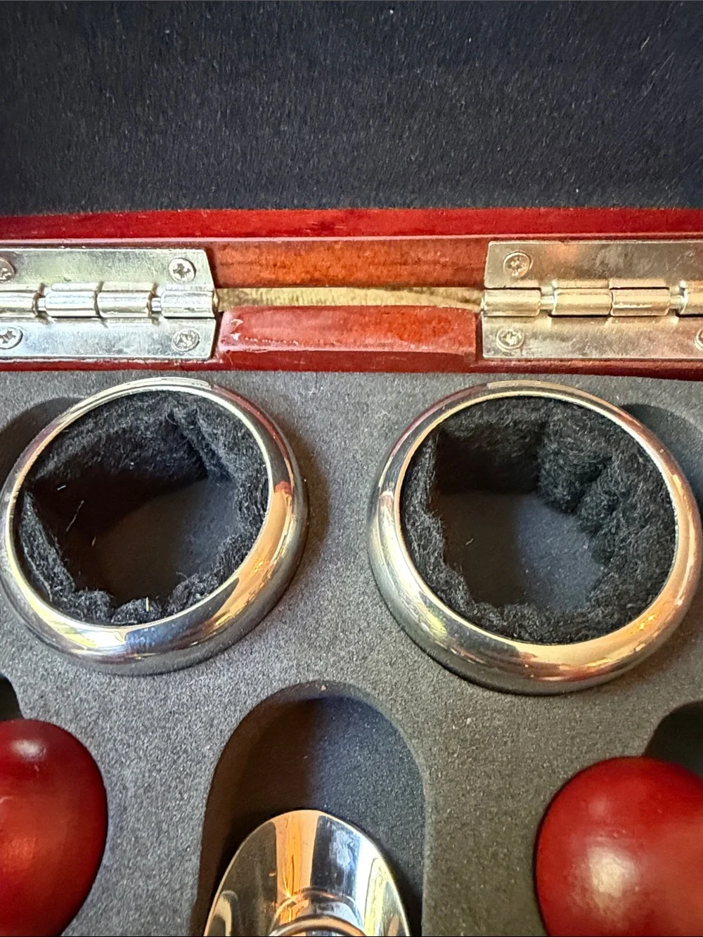 Rosewood Brookstone Red Wood and Stainless Steel Wine Accessory Set